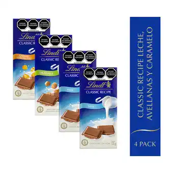 Lindt, Barras de Chocolate, Avellana y Caramelo 4/125g