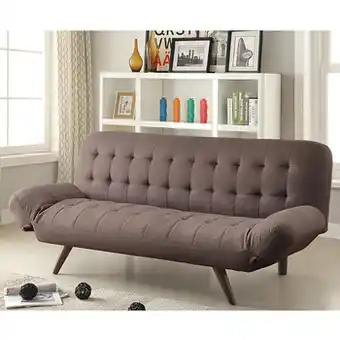 Costco Coaster, Sofá Cama Estilo Retro de Tela Café Tipo Lino oferta