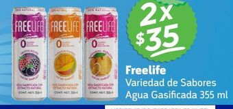 Farmacias YZA Freelife variedad de sabores agua gasificada 355 ml x 2 oferta