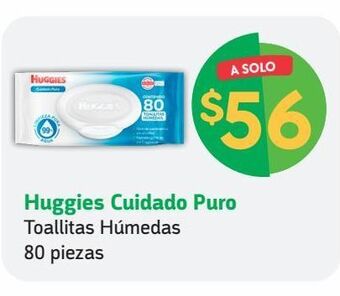Farmacias YZA Huggies cuidado puro toallas hu 80 pzas oferta