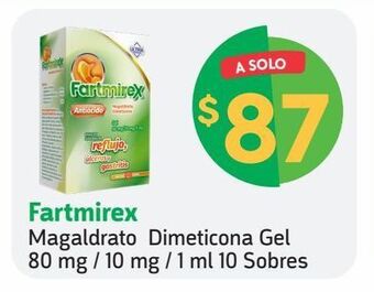Farmacias YZA Fartmirex magaldrato dimeticona gel 80 mg / 10 mg / 1 ml 10 sobres oferta