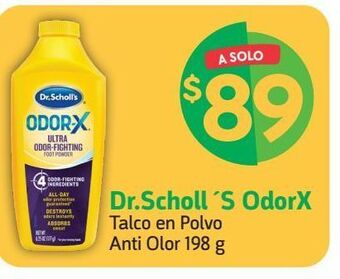 Dr.scholl´s odorx talco en polvo anti olor 198 g