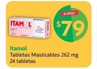 Farmacias YZA Itamol tabletas masticables 262 mg 24 tabletas oferta