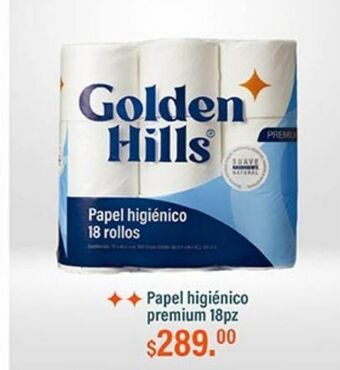 Papel higiénico golden hills premium 18pz