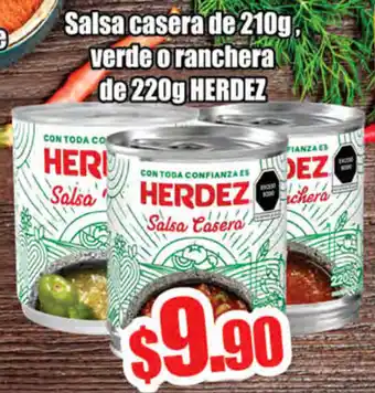 El Florido Salsa Casera de 210g, Verde o Ranchera de 220g Herdez oferta