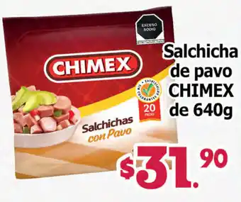 Salchicha de Pavo Chimex de 640g