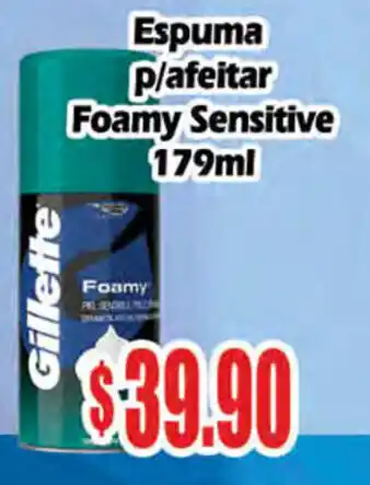 Espuma p/Afeitar Foamy Sensitive Gillette 179ml