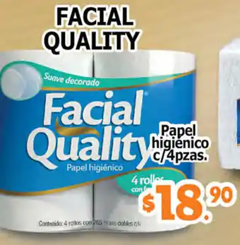 Papel Higiénico Facial Quality c/4pzas.