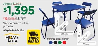 Chedraui Set de cuatro sillas y mesa oferta