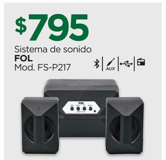 Chedraui Sistema de sonido fol mod. fs-p217 oferta