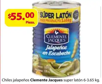 Chiles Jalapeños Clemente Jacques Super Latón 6-3.65kg.