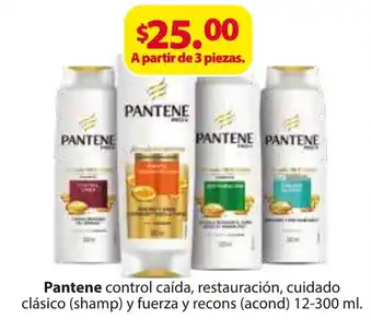 Zorro Pantene control caída, restauración, ciudado clásico (shamp) y fuerza y recons (acond) 12-300ml. oferta
