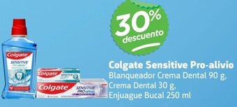 Farmacias YZA Colgate Sensitive Pro-alivio Blanqueador Crema Dental 90 g, Crema Dental 30 g, Enjuague Bucal 250 ml oferta