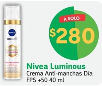 Farmacias YZA Nivea Luminous Crema Anti-manchas Día FPS +50 40 ml oferta