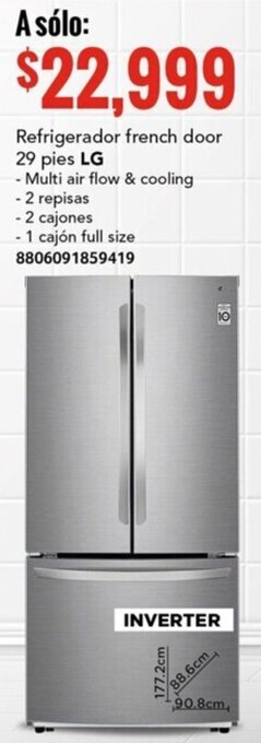 City Club Refrigerador french door 29 pies LG oferta