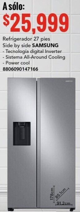 City Club Refrigerador 27 pies Side by side SAMSUNG oferta