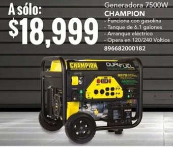 City Club Generadora 7500W CHAMPION oferta