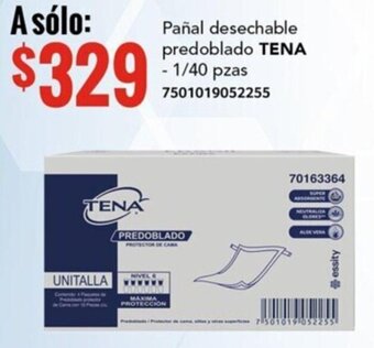 City Club Pañal desechable predoblado TENA - 1/40 pzas 7501019052255 oferta