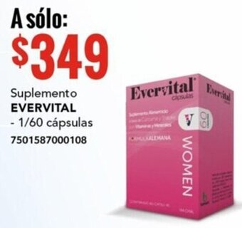 City Club Suplemento EVERVITAL - 1/60 cápsulas 7501587000108 oferta