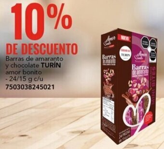 City Club Barras de amaranto y chocolate TURÍN amor bonito 24/15g oferta