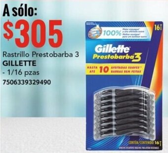 City Club Rastrillo Prestobarba 3 GILLETTE 1/16 pzas oferta