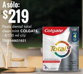 Pasta dental total clean mint COLGATE - 4/150 ml c/u 7509546651651