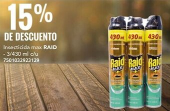 Insecticida max RAID - 3/430 ml c/u 7501032923129