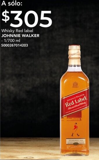 City Club Whisky Red label JOHNNIE WALKER - 1/700 ml oferta