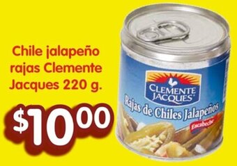Soriana Híper Chile jalapeño rajas Clemente Jacques 220 g. oferta