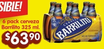 Soriana Híper 6 pack cerveza Barrilito 325 ml. oferta