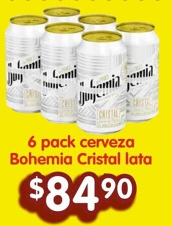 Soriana Híper 6 pack cerveza Bohemia Cristal lata oferta