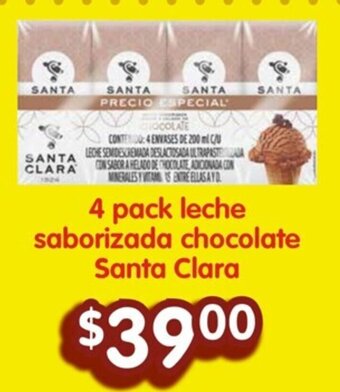 Soriana Híper 4 pack leche saborizada chocolate Santa Clara oferta