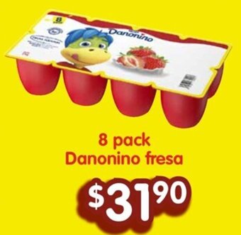 Soriana Híper 8 pack Danonino fresa oferta