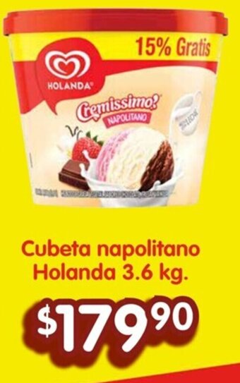 Soriana Híper Cubeta napolitano Holanda 3.6 kg. oferta