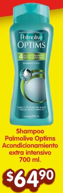 Shampoo Palmolive Optims Acondicionamiento extra intensivo 700 ml.