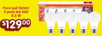 Foco Led Osram 5 pack led A60 8.5 W