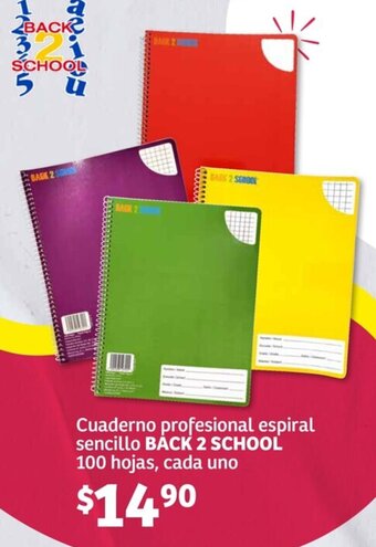 Soriana Híper Cuaderno profesional espiral sencillo BACK 2 SCHOOL 100 hojas, cada uno oferta