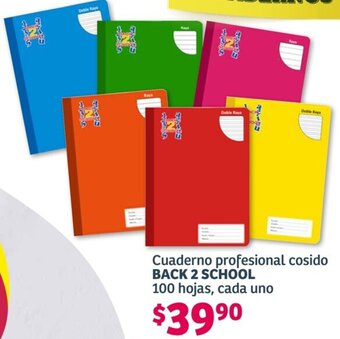 Cuaderno profesional cosido BACK 2 SCHOOL 100 hojas, cada uno