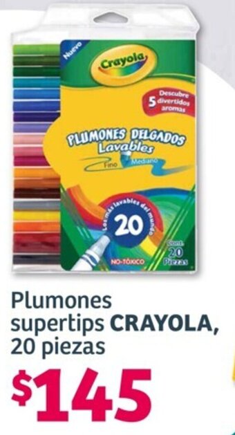 Soriana Híper Plumones supertips CRAYOLA, 20 piezas oferta