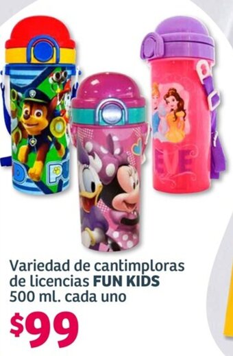 Soriana Híper Variedad de cantimploras de Licencias FUN KIDS 500 ml. cada uno oferta