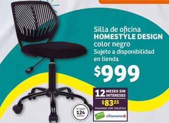 Soriana Híper Silla de oficina HOMESTYLE DESIGN color negro Sujeto a disponibilidad en tienda oferta