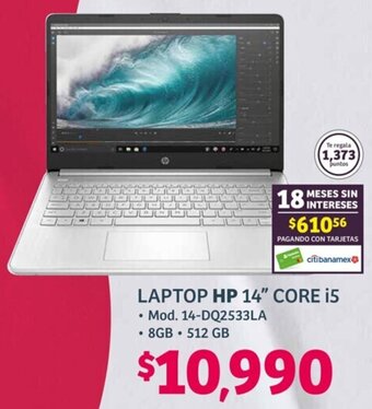 Soriana Híper LAPTOP HP 14" CORE i5 Mod. 14-DQ2533LA oferta