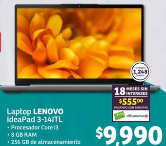 Soriana Híper Laptop LENOVO IdeaPad 3-14ITL oferta