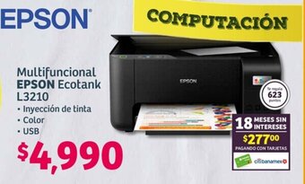 Soriana Híper Multifuncional EPSON Ecotank L3210 oferta