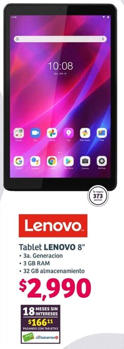Soriana Híper Tablet LENOVO 8" oferta