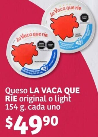 Soriana Híper Queso LA VACA QUE RIE original o light 154 g. cada uno oferta