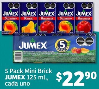 Soriana Híper 5 Pack Mini Brick JUMEX 125 ml oferta