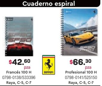 Tony Super Papelerías Cuaderno espiral Francés 100 H oferta