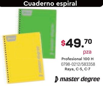 Cuaderno espiral Profesional 100 H