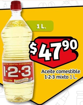Soriana Mercado Aceite comestible 1-2-3 mixto 1L. oferta